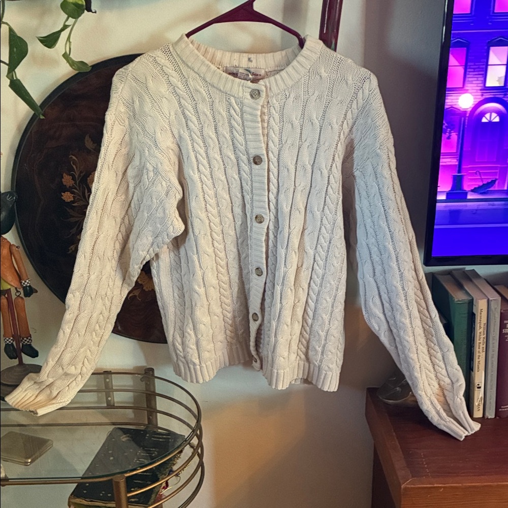 Boston Traders Cream Cable Knit Cardigan